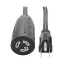 Tripp Lite by Eaton Heavy-Duty Power Extension Cable NEMA L5-15R to NEMA 5-15P - 15A 120V 14 AWG 1 ft. (0.31 m) Black