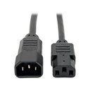 Tripp Lite by Eaton PDU Power Cord C13 to C14 - 10A 250V 18 AWG 15 ft. (4.57 m) Black