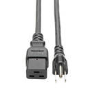 Tripp Lite by Eaton Computer Power Cord C19 to NEMA 5-15P - Heavy-Duty 15A 125V 14 AWG 10 ft. (3.05 m) Black