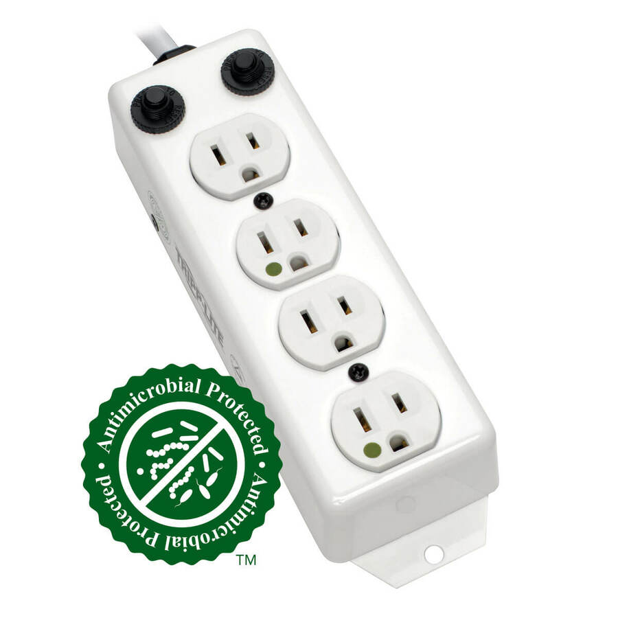 Eaton Tripp Lite Series Safe-IT UL 1363A Medical-Grade Power Strip for Patient-Care Vicinity, 4x 15A Hospital-Grade Outlets, 15 ft. Cord