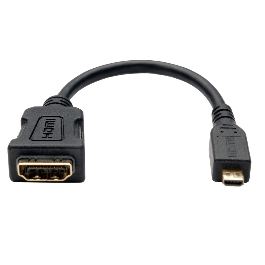 Eaton Tripp Lite Series Micro HDMI to HDMI Adapter for Ultrabook/Laptop/Desktop PC - (Type D M/F), 6 in. (15.2 cm)