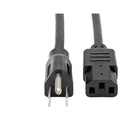 Eaton Tripp Lite Series Desktop Computer Power Cable, NEMA 5-15P to C13 - 10A, 125V, 18 AWG, 12 ft. (3.66 m), Black