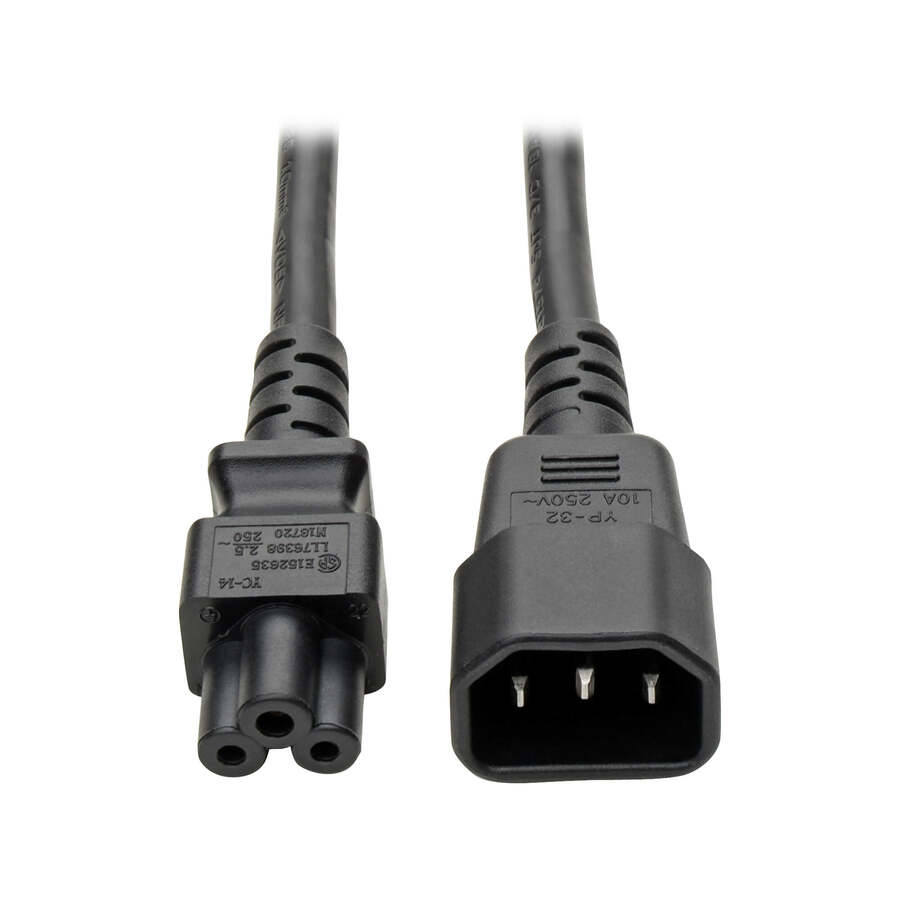 Tripp Lite by Eaton Laptop Power Adapter Cord C14 to C5 Adapter - 7A 250V 18 AWG 6 ft. (1.83 m) Black