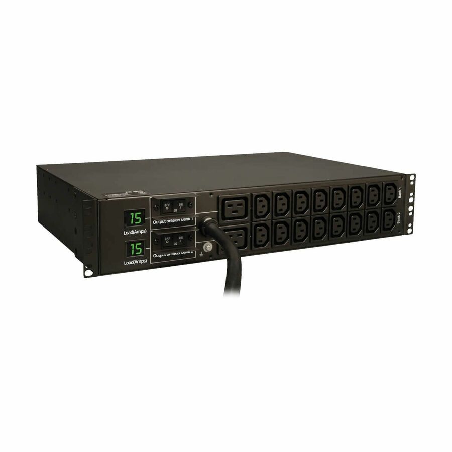 Tripp Lite by Eaton PDU 5.5kW Single-Phase Local Metered PDU 208/230V Outlets (16 C13 & 2 C19) L6-30P 12 ft. (3.66 m) Cord 2U Rack-Mount TAA