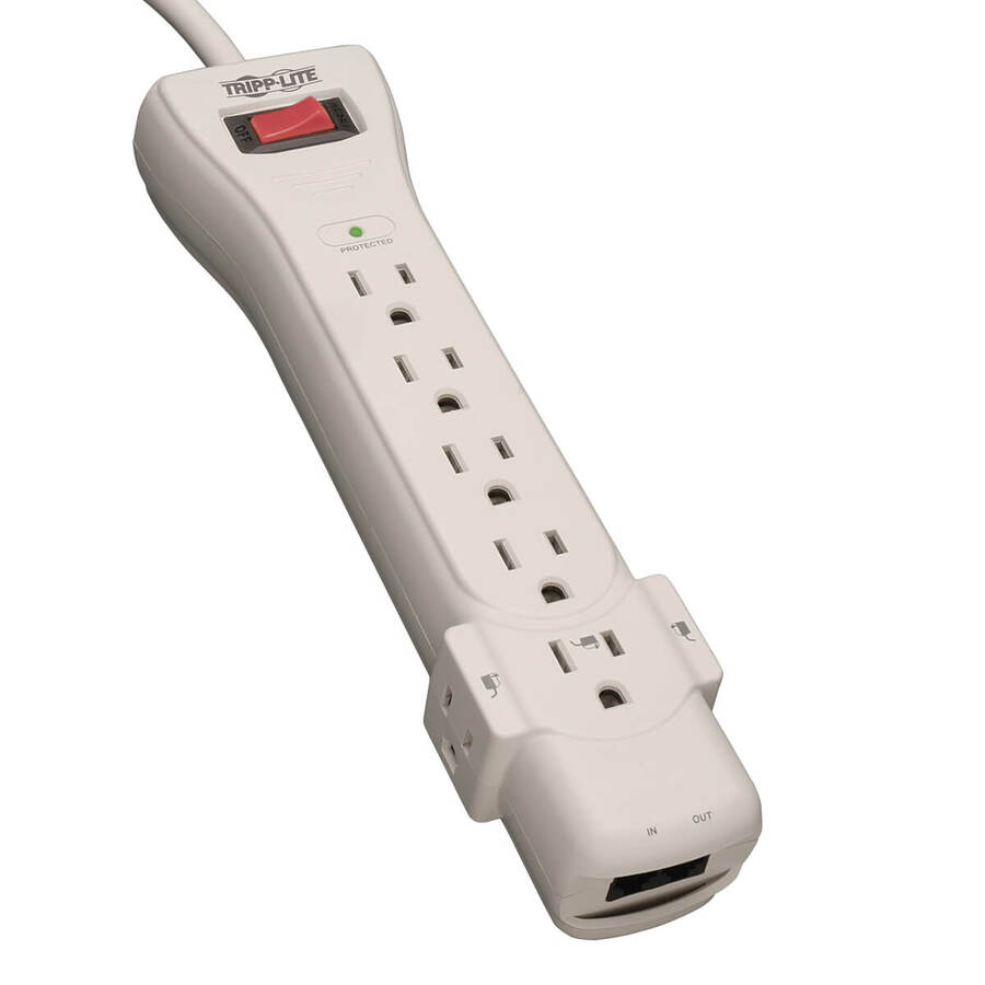 Eaton Tripp Lite Series Protect It! 7-Outlet Surge Protector, 6 ft. (1.83 m) Cord, 1080 Joules, Fax/Modem Protection, RJ11