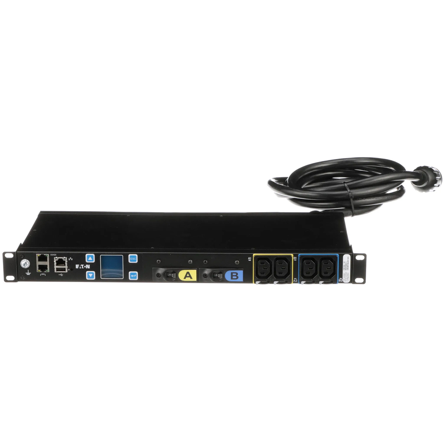 Eaton Metered Input rack PDU, 1U, L6-30P input, 5.76 kW max, 200-240V, 24A, 10 ft cord, Single-phase, Outlets: (16) C13 Outlet grip