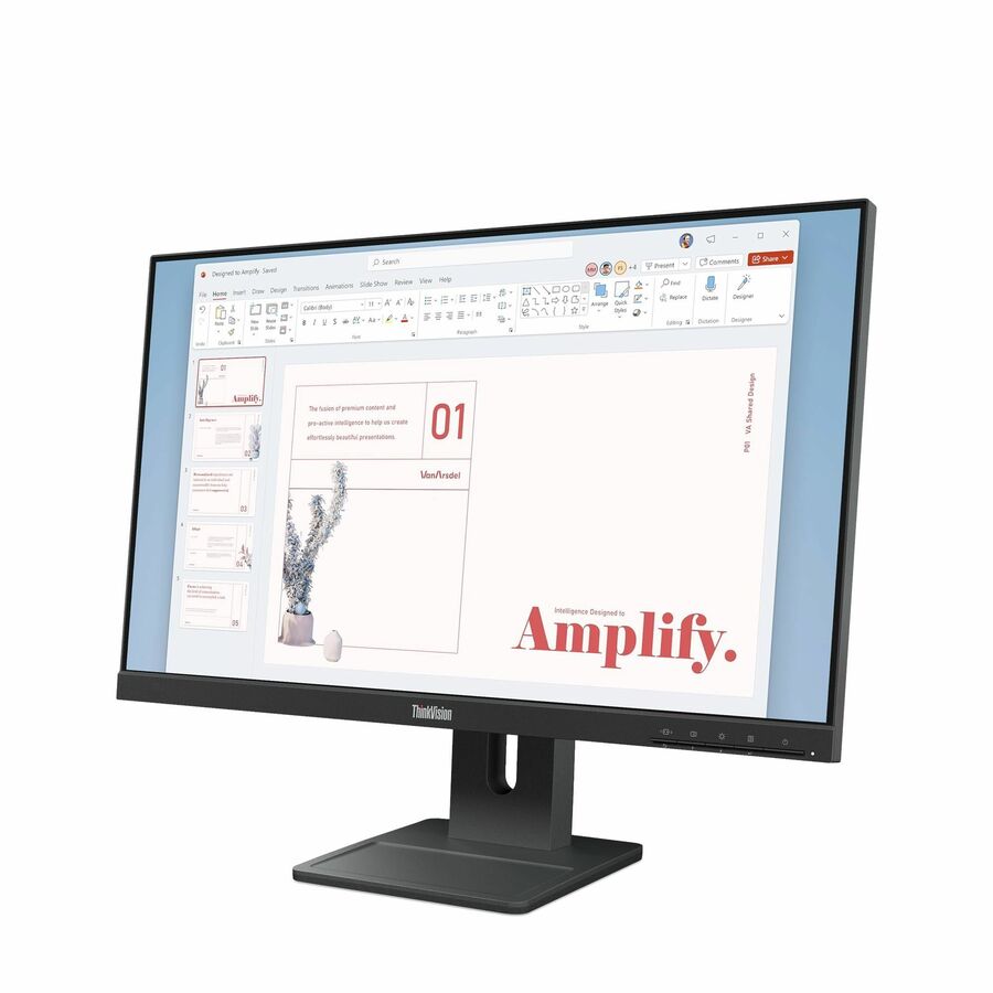 Lenovo ThinkVision E24-40 24" Class Full HD LED Monitor - 16:9 - Raven Black