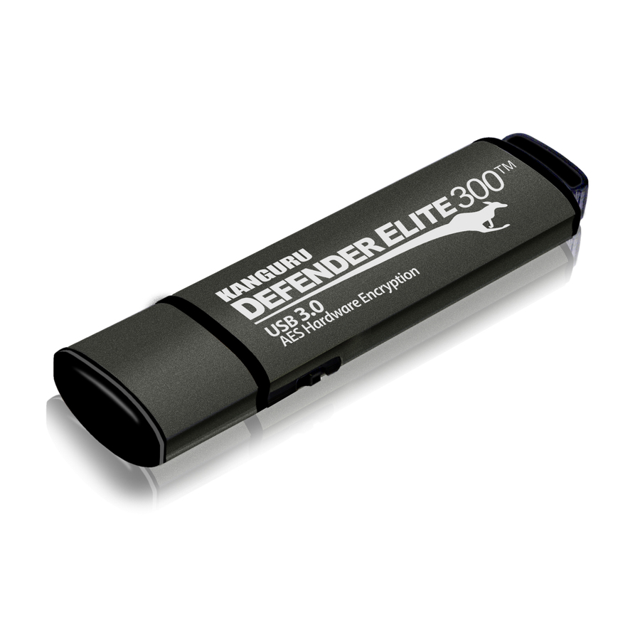 Kanguru Defender Elite300™ FIPS 140-2 Certified, AES XTS 256-Bit Hardware Encrypted USB 3 Secure Flash Drive with Physical Write Protect Switch, 128G