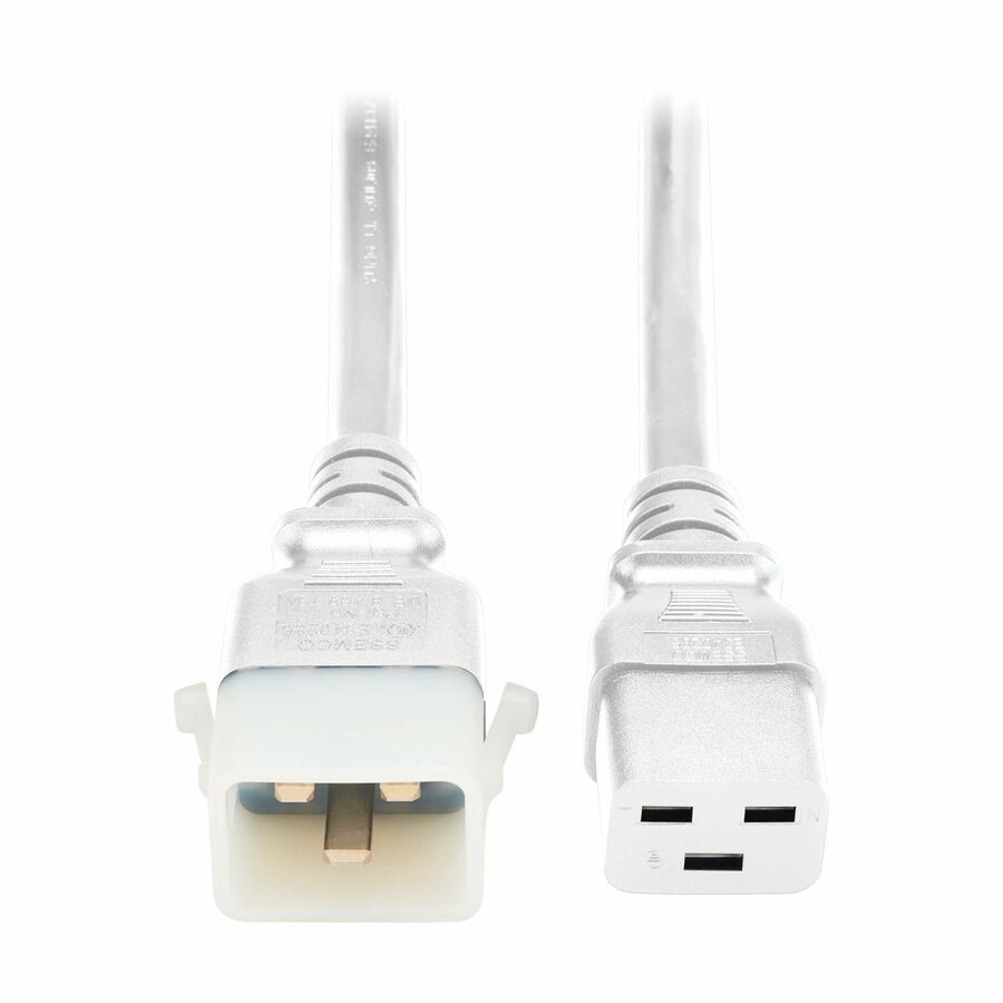 Eaton Tripp Lite Series PDU Power Cords, C19 to P-Lock C20 - Heavy-Duty, 20A, 250V, 12 AWG, 3 ft. (0.9 m), White, 6 Pack
