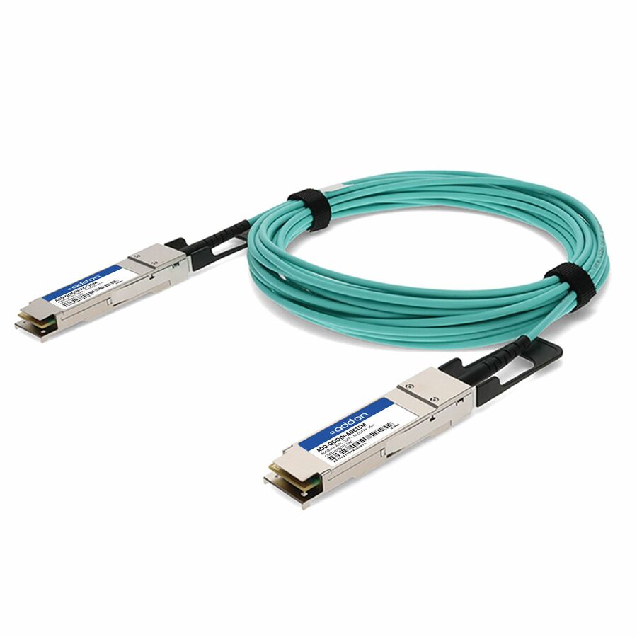 AddOn Cisco® QSFP-H40G-AOC15M to Intel® CBL2-1001501-3 Compatible TAA Compliant 40GBase-AOC QSFP+ to QSFP+ Active Optical Cable (850nm, MMF, 15m)