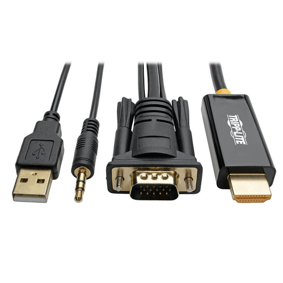 Eaton Tripp Lite Series VGA to HDMI Adapter Cable with Audio and USB Power (M/M), 1080p 60 Hz, 6 ft. (1.8 m)