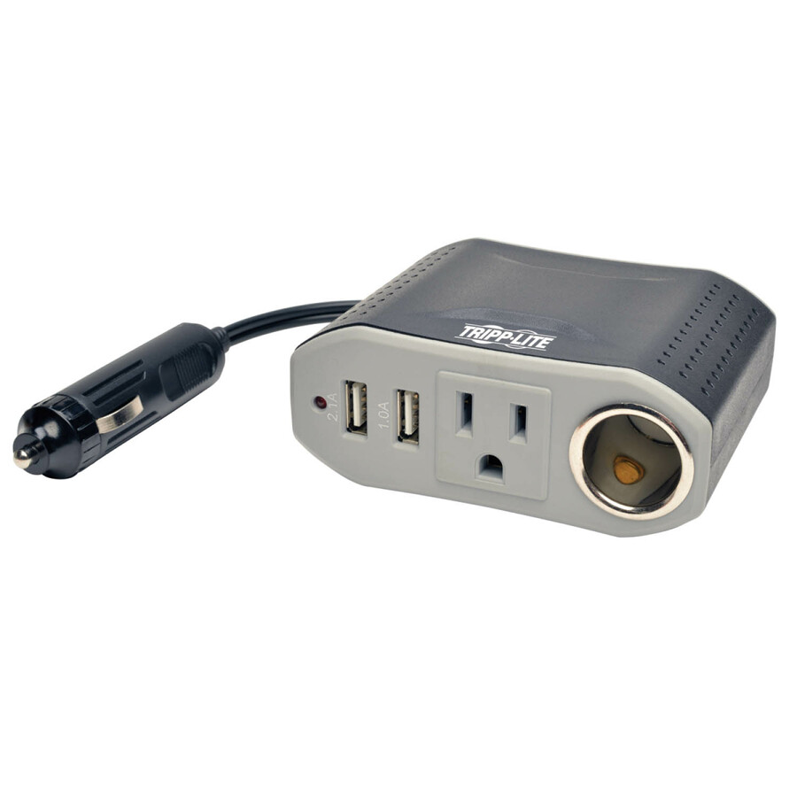 Tripp Lite by Eaton 100W PowerVerter Ultra-Compact Car Inverter with Outlet 12V CLA Receptacle and 2 USB Charging Ports