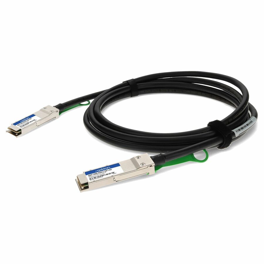 AddOn MSA and TAA Compliant 100GBase-CU QSFP28 to QSFP28 Direct Attach Cable (Passive Twinax, 1.5m, 30AWG, -40 to 85C)