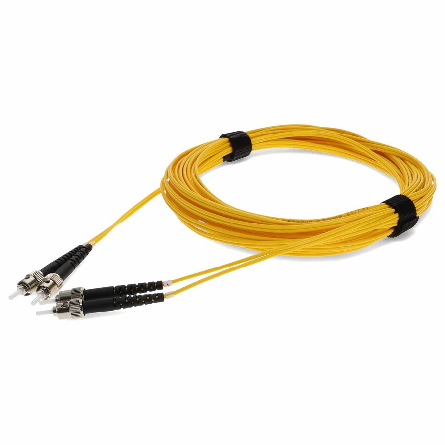 AddOn 10m ST to ST Yellow OS2 Duplex OFNR (Riser-Rated) TAA SMF (Single Mode) Fiber Patch Cable, 9/125