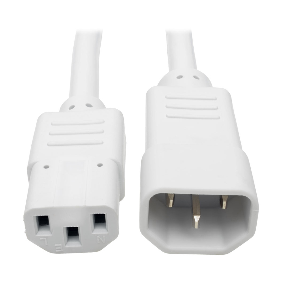 Eaton Tripp Lite Series Heavy-Duty PDU Power Cord, C13 to C14 - 15A, 250V, 14 AWG, 2 ft. (0.61 m), White