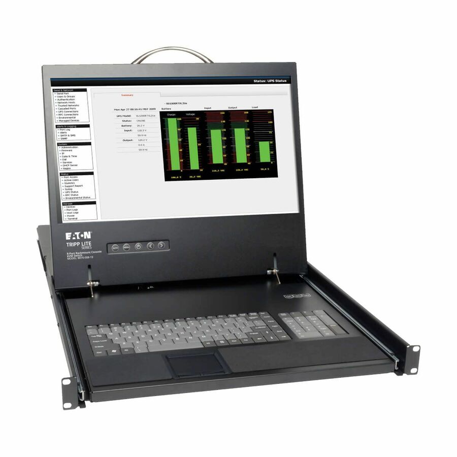 Tripp Lite by Eaton NetCommander 8-Port Cat5 1U Rack-Mount Console KVM Switch with 19-in. LCD