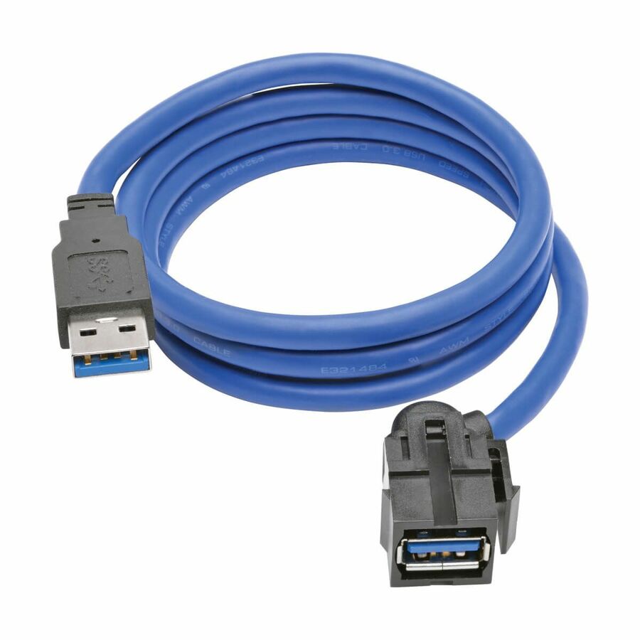 Eaton Tripp Lite Series USB 3.0 SuperSpeed Keystone Jack Type-A Extension Cable (M/F), 3 ft. (0.91 m)