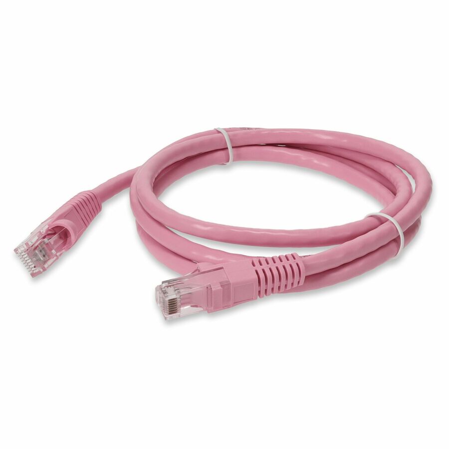 AddOn 5ft Pink CAT 6 PVC Ethernet Cable Snagless Bubble Boot RJ-45 M/M