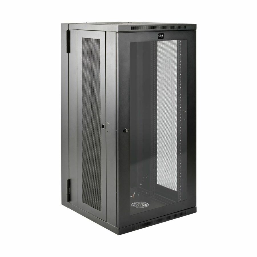 Eaton Tripp Lite Series SmartRack 26U UPS-Depth Wall-Mount Half-Height Rack Enclosure, Clear Acrylic Window, Hinged Back
