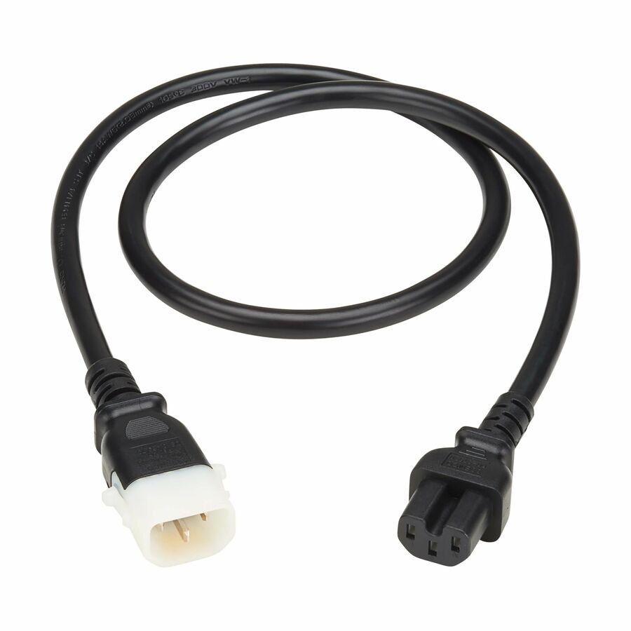 Eaton Tripp Lite Series PDU Power Cord, C15 to P-Lock C14 - Heavy-Duty, 15A, 250V, 14 AWG, 3 ft. (0.9 m), Black