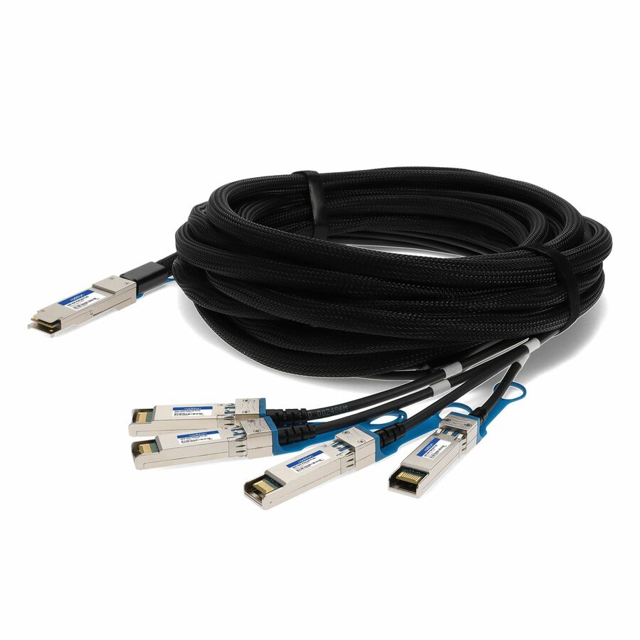 AddOn Fortinet® Compatible TAA Compliant 40GBase-CU QSFP+ to 4xSFP+ Direct Attach Cable (Passive Twinax, 1m)