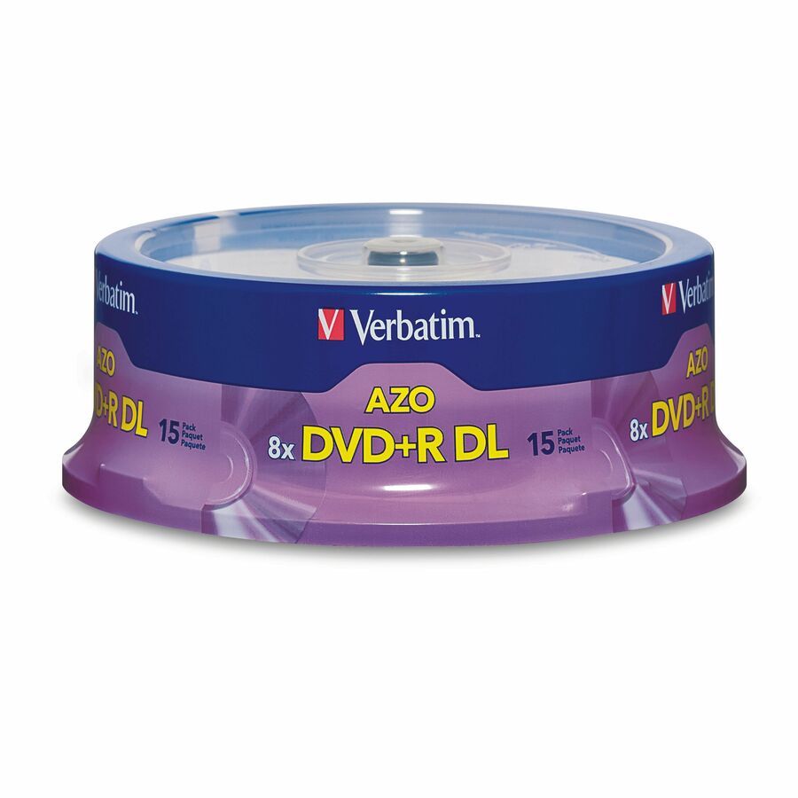 Verbatim DVD+R DL 8.5GB 8X with Branded Surface - 15pk Spindle
