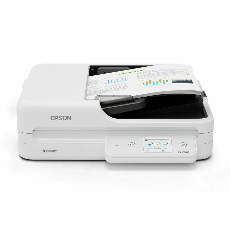 Epson DS-1760WN Flatbed/ADF Scanner - 1200 dpi Optical - Black, White