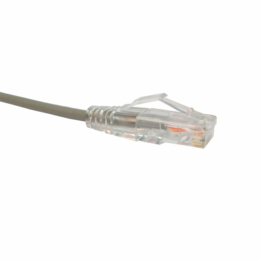 Unirise Clearfit Slim Cat6 Patch Cable, Snagless, Gray, 15ft