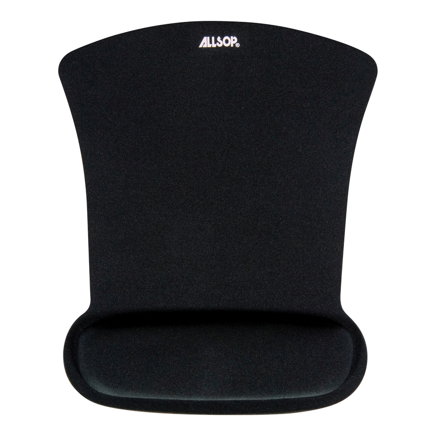Allsop Ergoprene Gel Mouse Pad with Wrist Rest - Black - (30191)