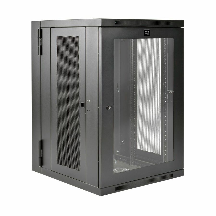 Tripp Lite by Eaton SmartRack 18U UPS-Depth Wall-Mount Half-Height Rack Enclosure Clear Acrylic Window Hinged Back