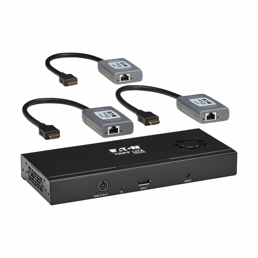 Eaton Tripp Lite Series 3-Port DisplayPort to HDMI Splitter/Extender Kit over Cat6, MST Hub, 8K/4K 60 Hz, DP 1.4, Up to 230 ft. (70 m), TAA