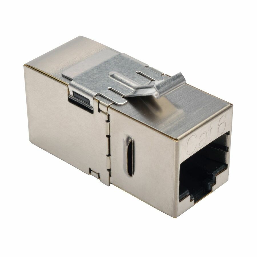 Eaton Tripp Lite Series Cat6 Straight-Through Modular Shielded In-Line Snap-In Coupler with 90-Degree Down-Angled Port (RJ45 F/F), TAA
