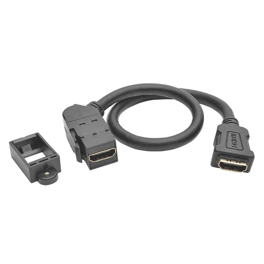 Tripp Lite by Eaton High-Speed HDMI with Ethernet All-in-One Keystone/Panel Mount Coupler Cable (F/F) Angled Connector 1 ft. (0.31 m)