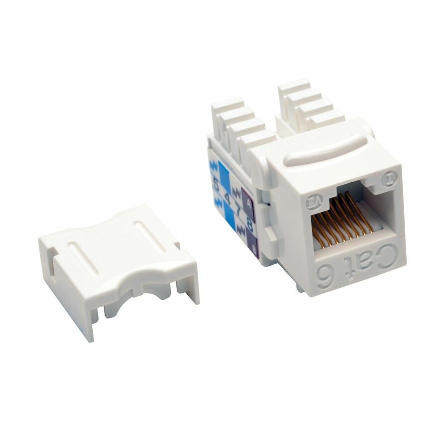Tripp Lite by Eaton Cat6 Cat5e 110 Style Punch down Keystone Jack RJ45 White TAA GSA