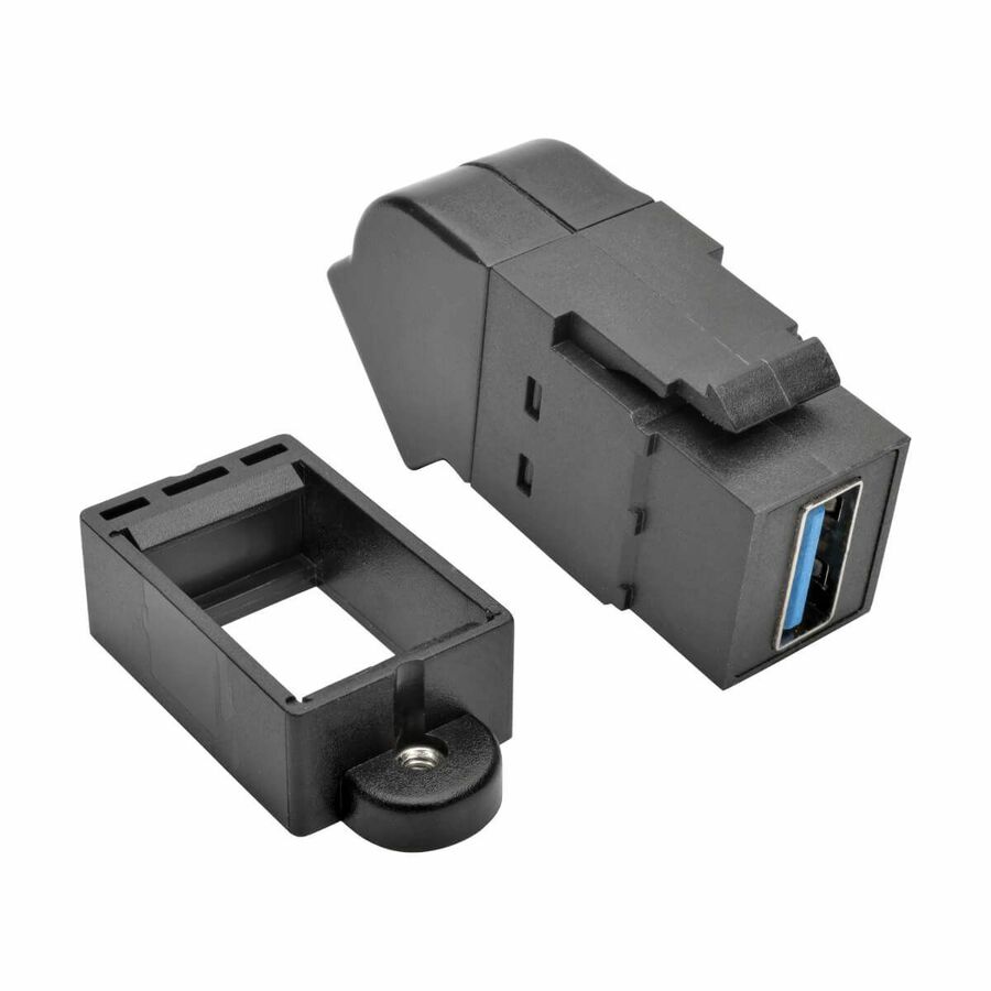 Eaton Tripp Lite Series USB 3.0 All-in-One Keystone/Panel Mount Angled Coupler (F/F), Black