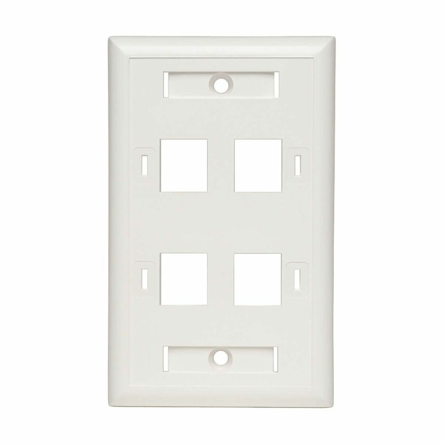 Eaton Tripp Lite Series 4-Port Keystone Faceplate, Single Gang, ID Labels, White, TAA