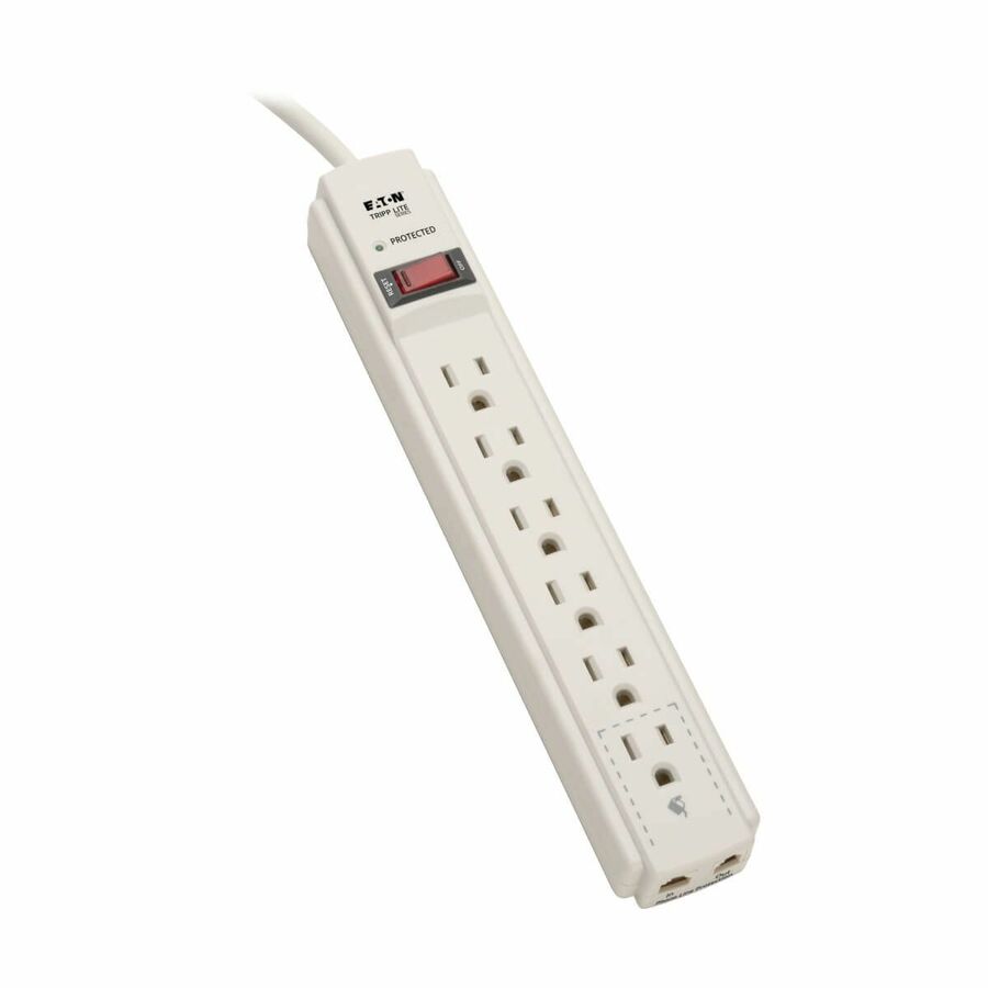 Eaton Tripp Lite Series Protect It! 6-Outlet Surge Protector, 4 ft. (1.22 m) Cord, 790 Joules, Tel/Fax/Modem Protection