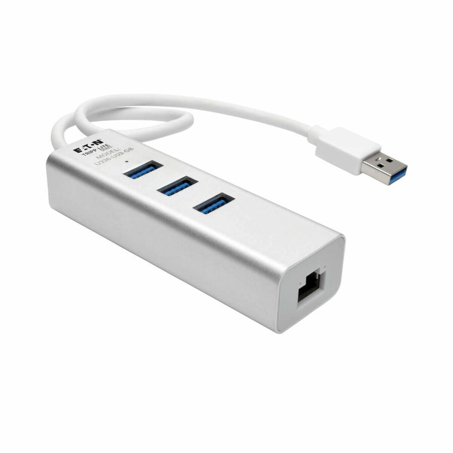 Eaton Tripp Lite Series USB to Gigabit Ethernet NIC Network Adapter with 3 Port USB 3.x (5Gbps) Hub