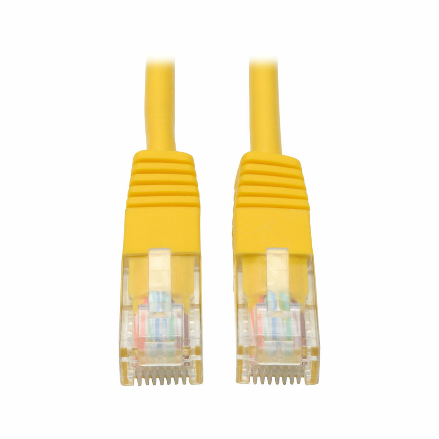 Eaton Tripp Lite Series Cat5e 350 MHz Molded (UTP) Ethernet Cable (RJ45 M/M), PoE - Yellow, 15 ft. (4.57 m)