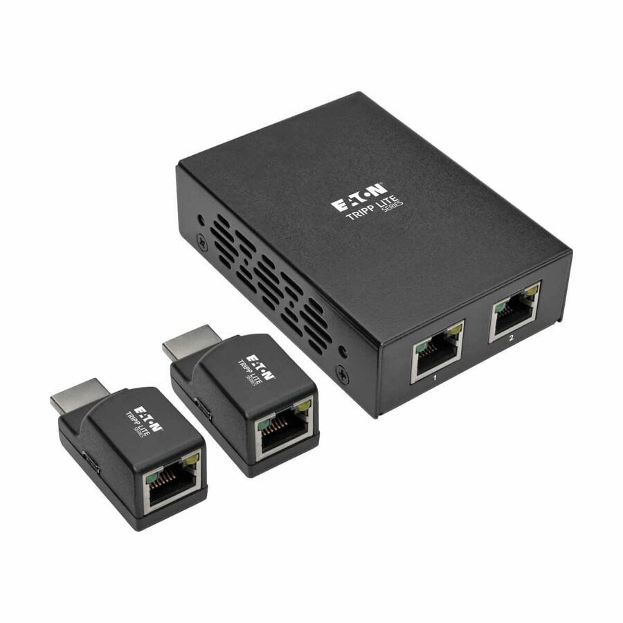 Eaton Tripp Lite Series 2-Port HDMI over Cat5/6 Extender Kit, Box-Style Transmitter, 2 Mini Receivers, PoC, Up to 100 ft. (30 m), TAA