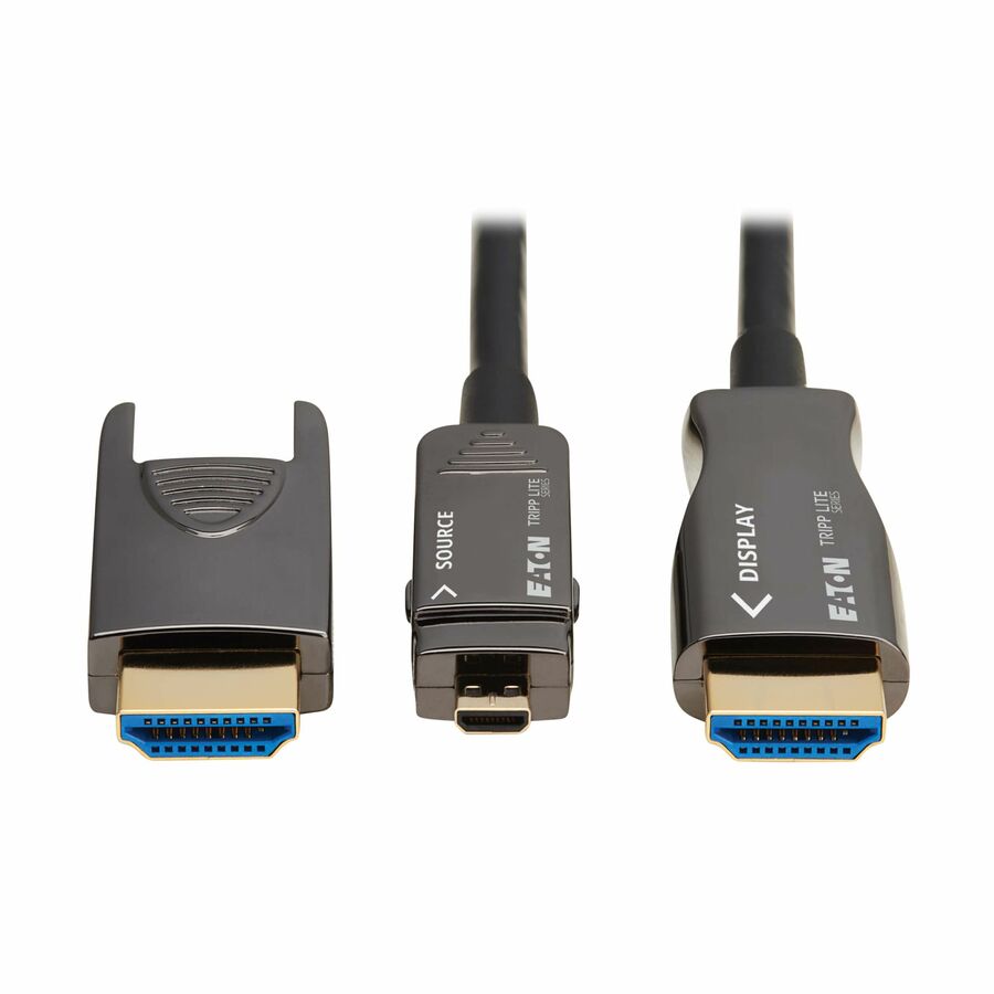 Eaton Tripp Lite series 8K HDMI Fiber Active Optical Cable (AOC) - 8K UHD @ 60 Hz, HDR, Detachable Connector, M/M, Black, 20 m (66 ft.)