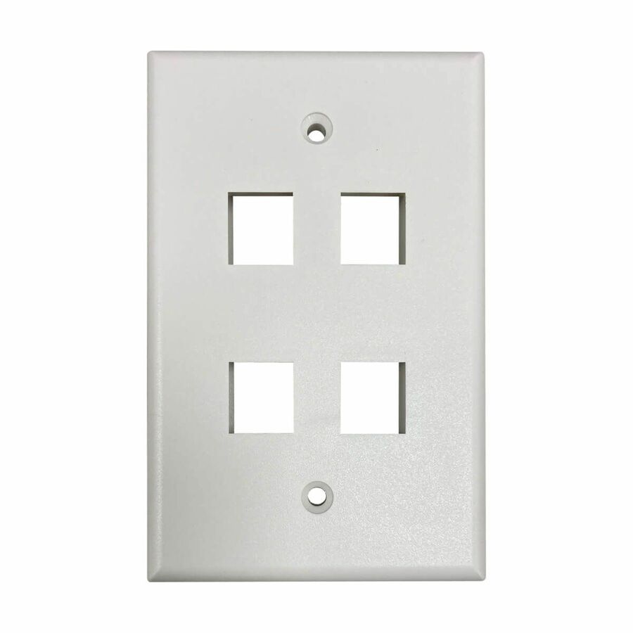 Eaton Tripp Lite Series Safe-IT 4-Port Single-Gang Keystone Wall Plate, Antibacterial, Ivory Matte, TAA