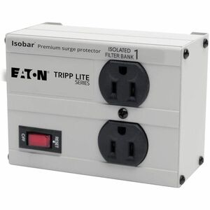 Eaton Tripp Lite Series Isobar 2-Outlet Surge Protector, 6 ft. Cord with Right-Angle Plug, 1410 Joules, Metal Housing - 2 x NEMA 5-15R - 1410 J - 125 V AC Input