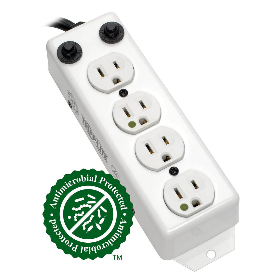 Eaton Tripp Lite Series Safe-IT UL 1363A Medical-Grade Power Strip for Patient-Care Vicinity, 4x Hospital-Grade Outlets, 3 ft. Coiled Cord