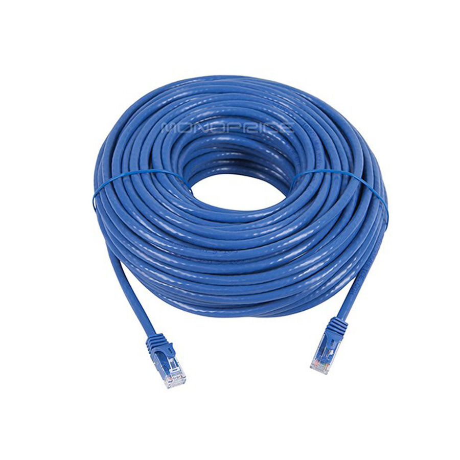 [21Patch100-BL] Monoprice FLEXboot Series Cat6 24AWG UTP Ethernet Network Patch Cable, 100ft Blue