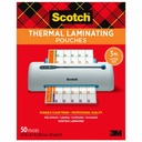 Scotch Thermal Laminating Pouches - Sheet Size Supported: Letter 8.50" Width x 11" Length - Laminating Pouch/Sheet Size: 9" Width x 11.50" Length x 3 mil Thickness - Glossy - for Photo, Document, Schedule, Presentation, Phone List, Certificate, Sign, Award, Calendar, Artwork - Double Sided, Photo-safe - Clear - 50 / Pack