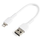 StarTech 6 inch/15cm Durable White USB-A to Lightning Cable, Rugged Heavy Duty Charging/Sync Cable for Apple iPhone/iPad MFi Certified