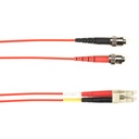 Black Box Fiber Optic Duplex Patch Network Cable - 32.80 ft Fiber Optic Network Cable for Network Device - First End: 2 x ST Network - Male - Second End: 2 x LC Network - Male - 10 Gbit/s - Patch Cable - LSZH - 62.5/125 µm - Red - TAA Compliant