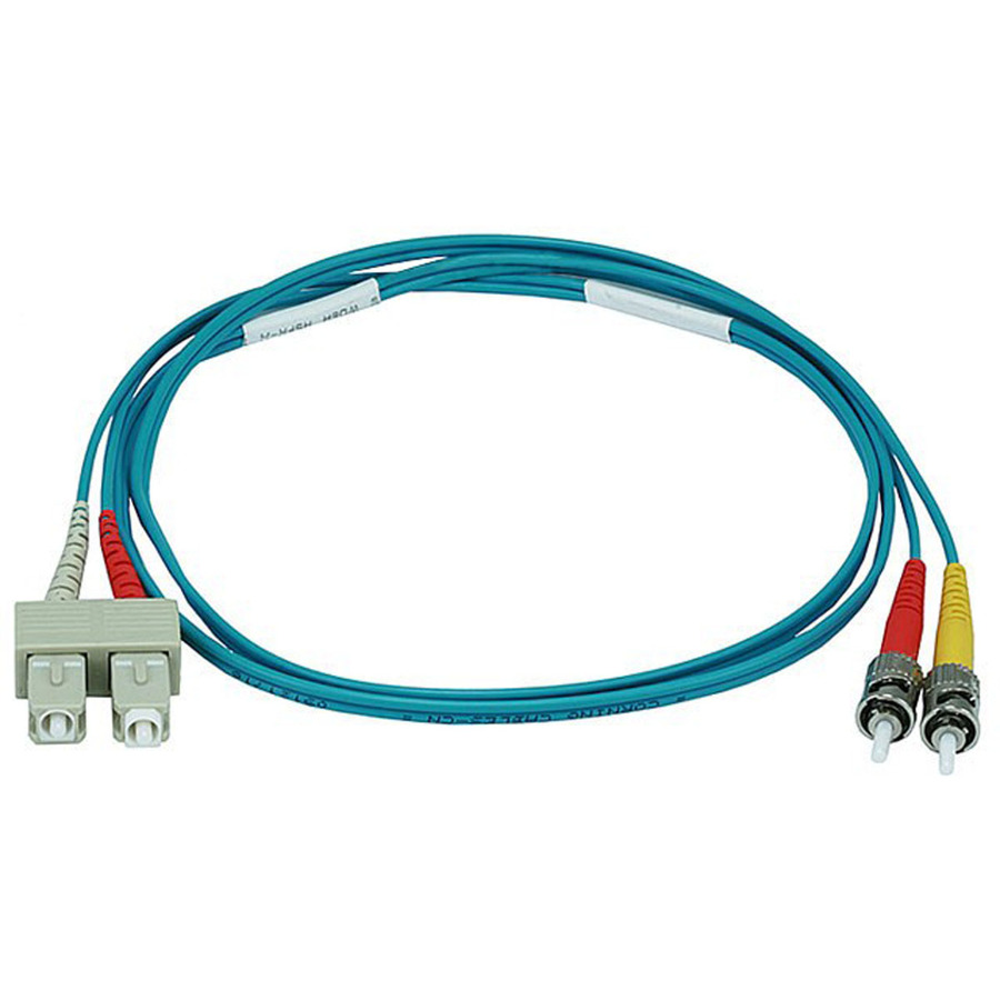 Monoprice 10Gb Fiber Optic Cable, ST/SC, Multi Mode, Duplex - 1 Meter (50/125 Type) - Aqua