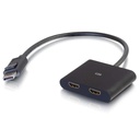 C2G 4K DisplayPort to Dual HDMI MST Hub - DisplayPort 1.2 to HDMI Splitter - M/F - DisplayPort Male to Dual HDMI Female Monitor Splitter - 3840 � 2160 60Hz - Multi-Stream Transport (MST) Hub - 7.1 channel surround sound - Micro-B USB port